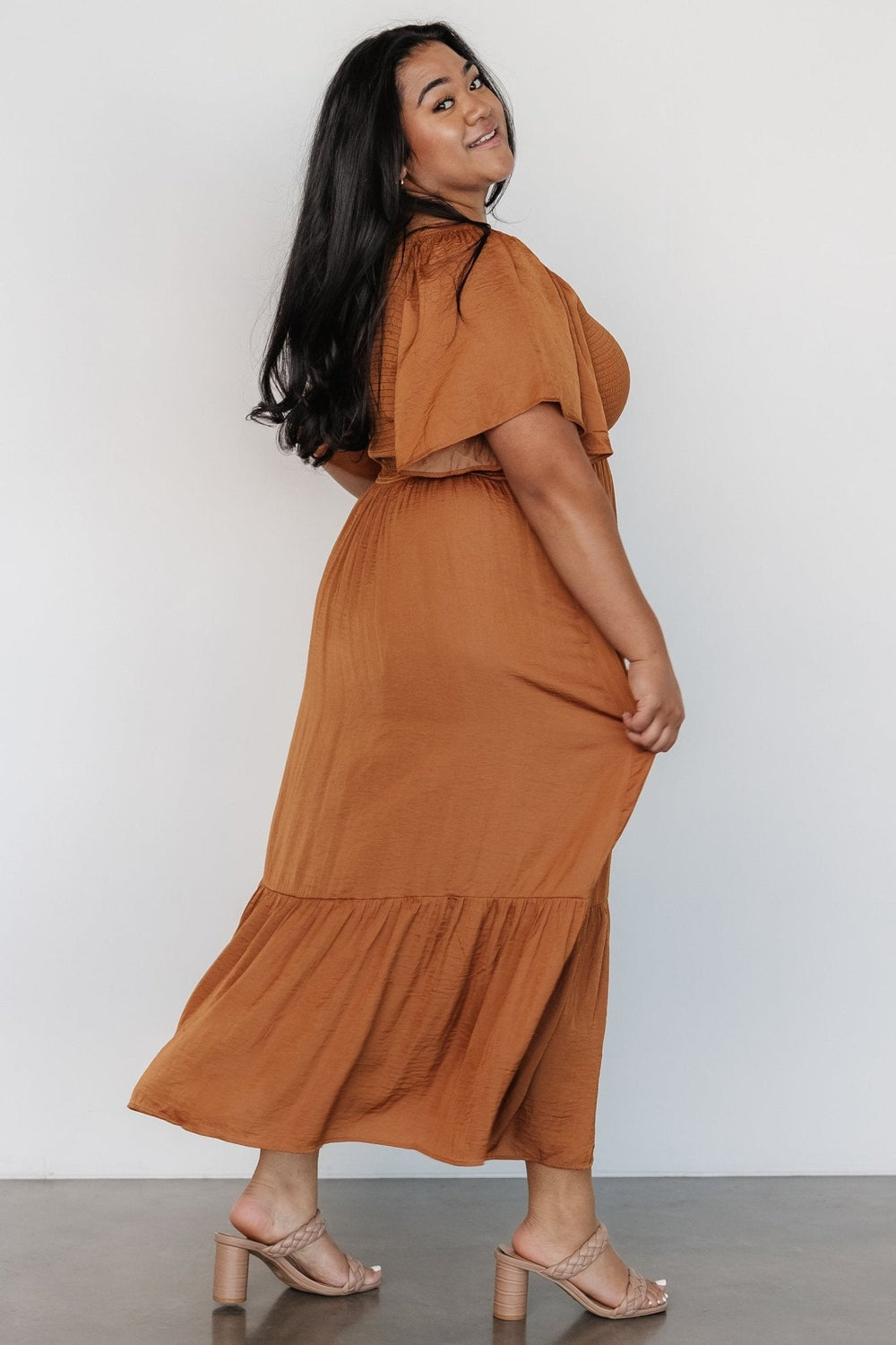 Lovell Smocked Midi Dress | Baltic Born Dark Copper