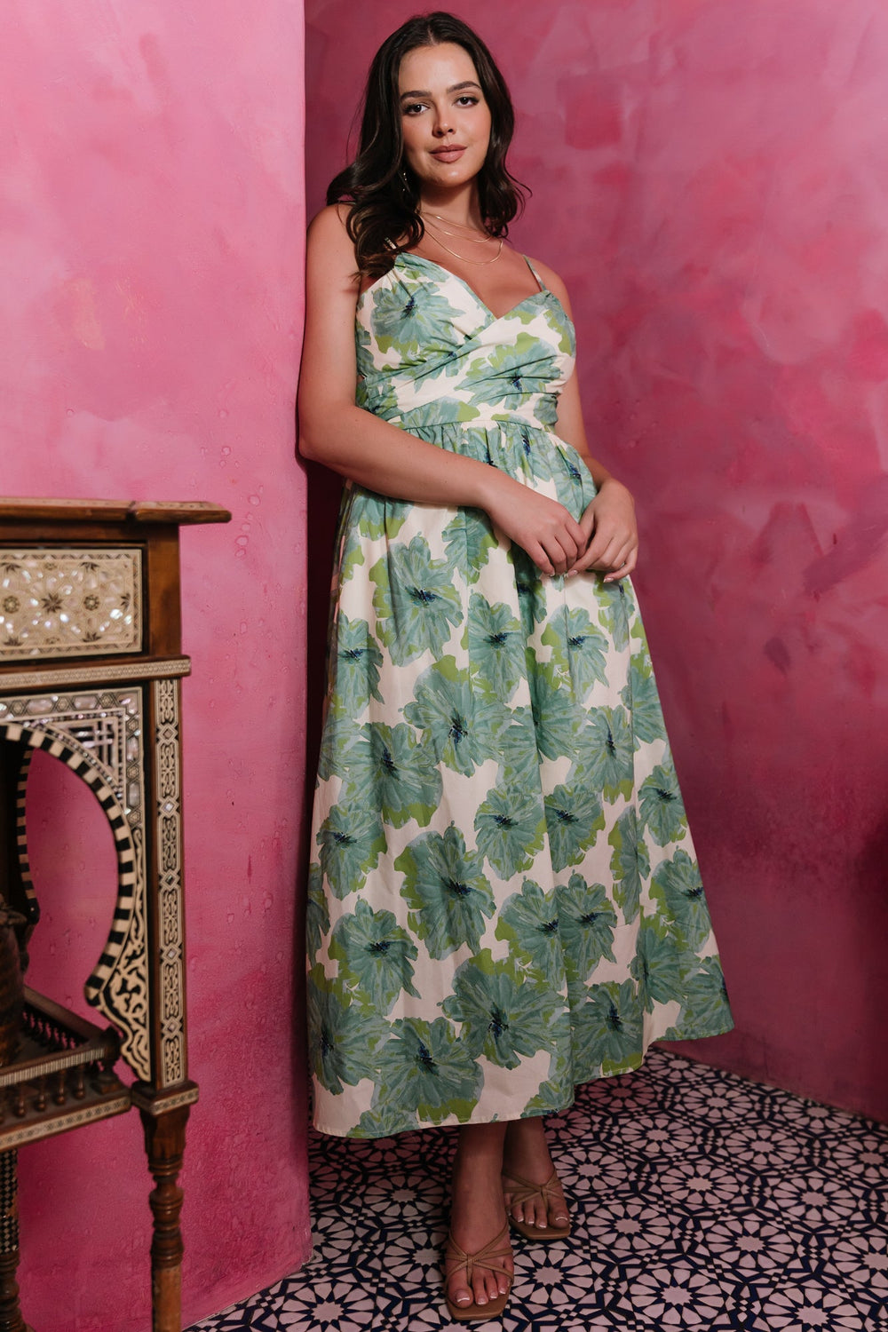 Tenerife Midi Dress | Baltic Born Green Floral
