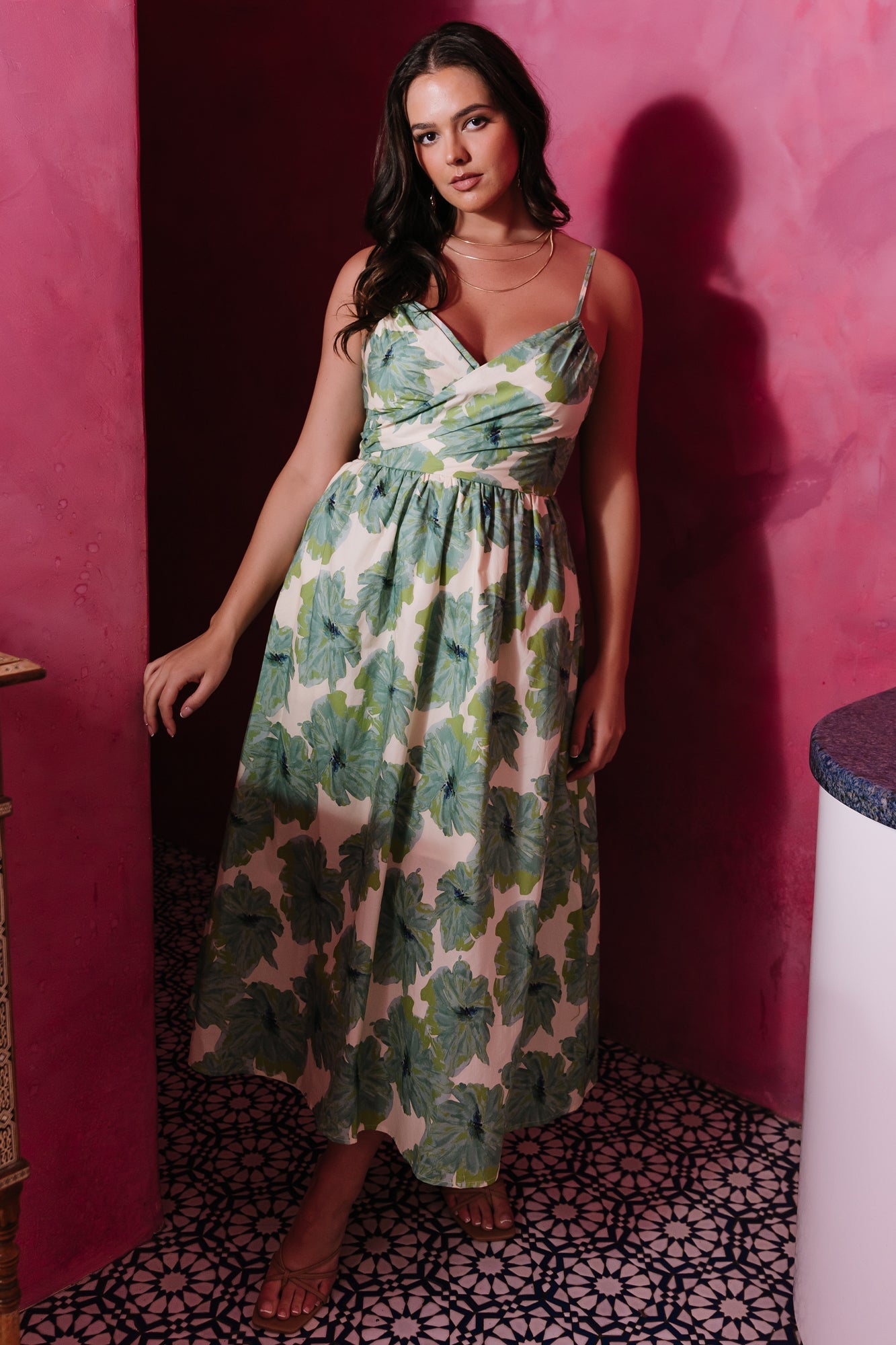 Tenerife Midi Dress | Baltic Born Green Floral
