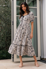 Mariana Midi Dress | Baltic Born Cream + Black Floral