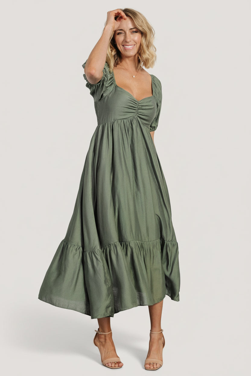 Annalisa Midi Dress | Baltic Born Olive