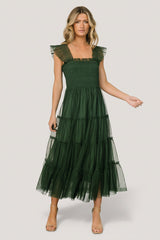 Emma Smocked Tulle Dress | Baltic Born Green