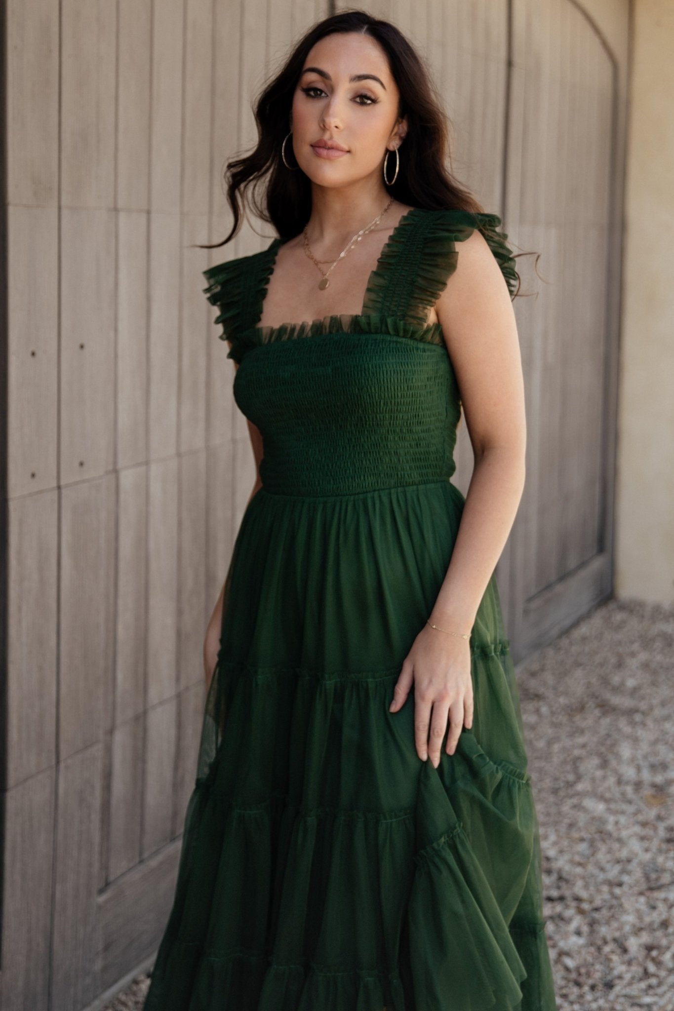 Emma Smocked Tulle Dress | Baltic Born Green