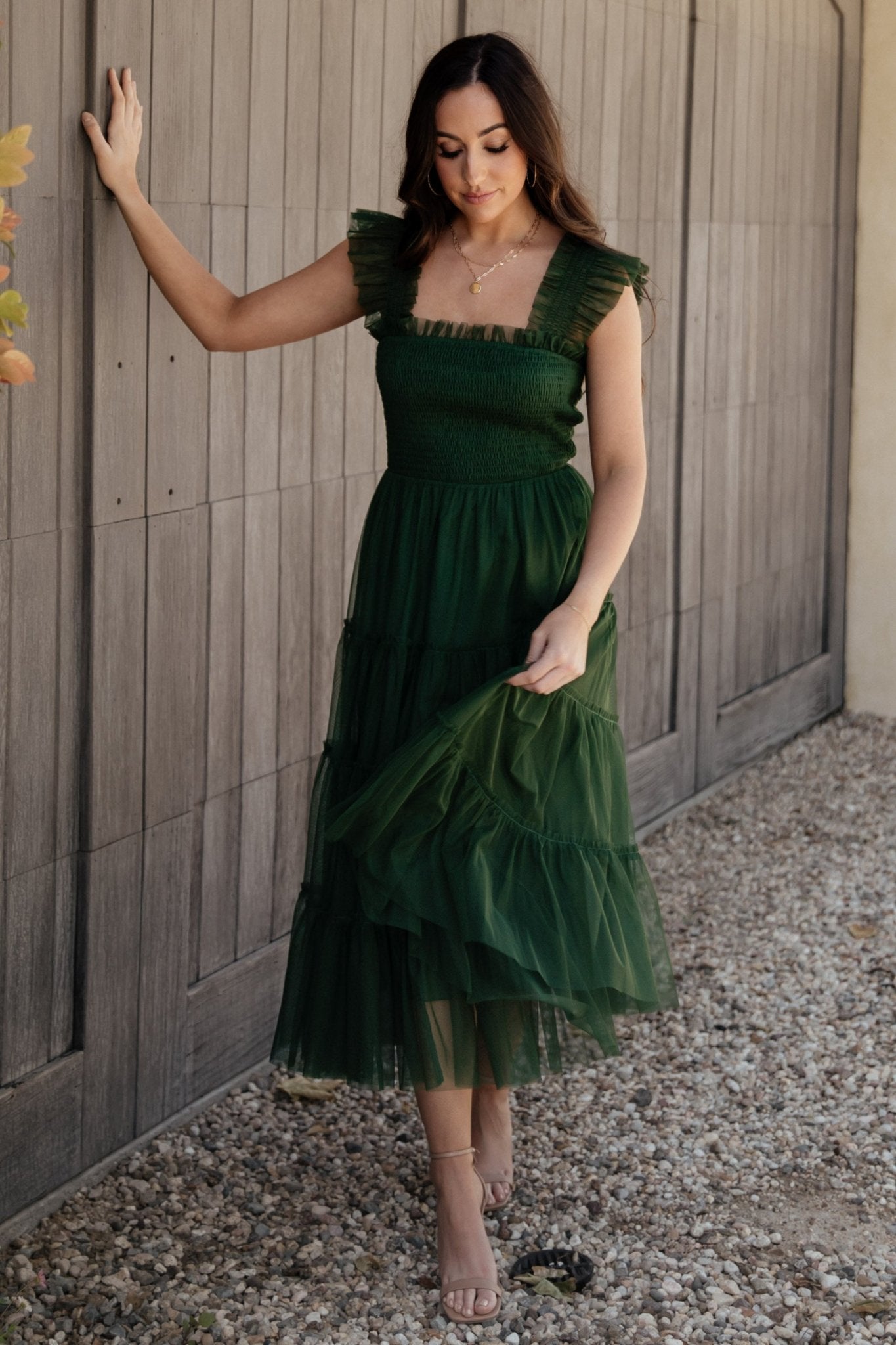 Emma Smocked Tulle Dress | Baltic Born Green