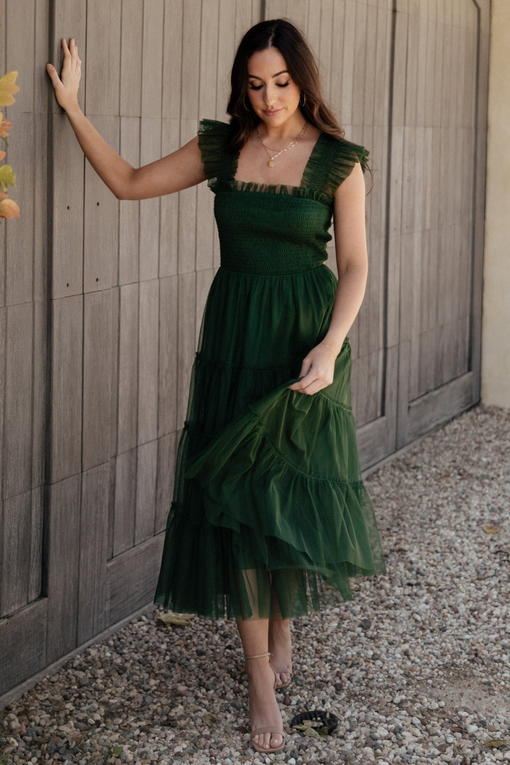 Emma Smocked Tulle Dress | Baltic Born Green