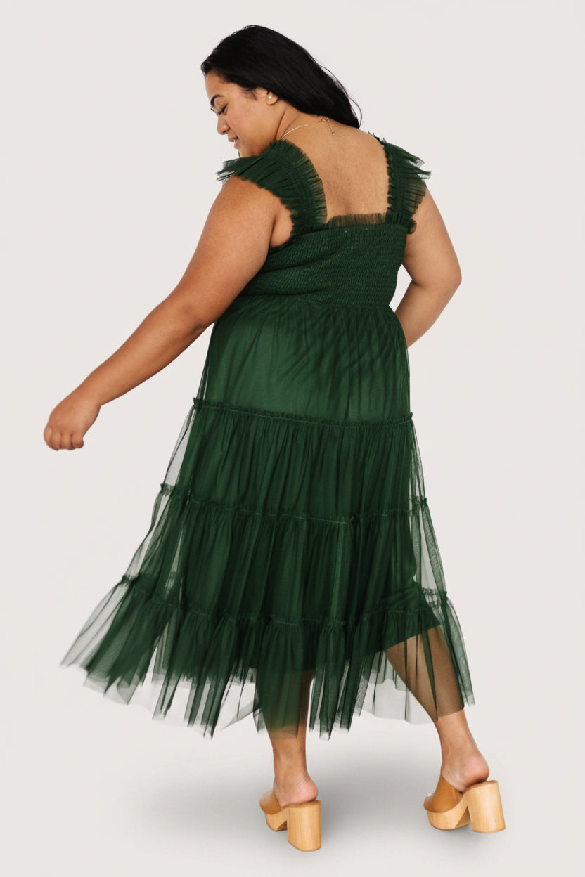 Emma Smocked Tulle Dress | Baltic Born Green