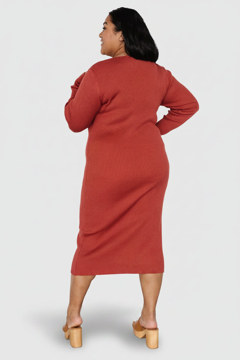 Fairmount Ribbed Midi Dress | Baltic Born Clay