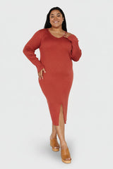 Fairmount Ribbed Midi Dress | Baltic Born Clay