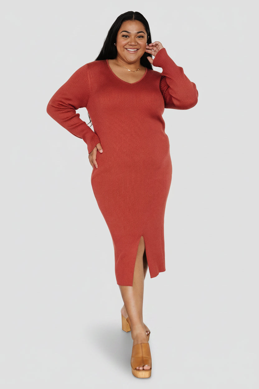Fairmount Ribbed Midi Dress | Baltic Born Clay