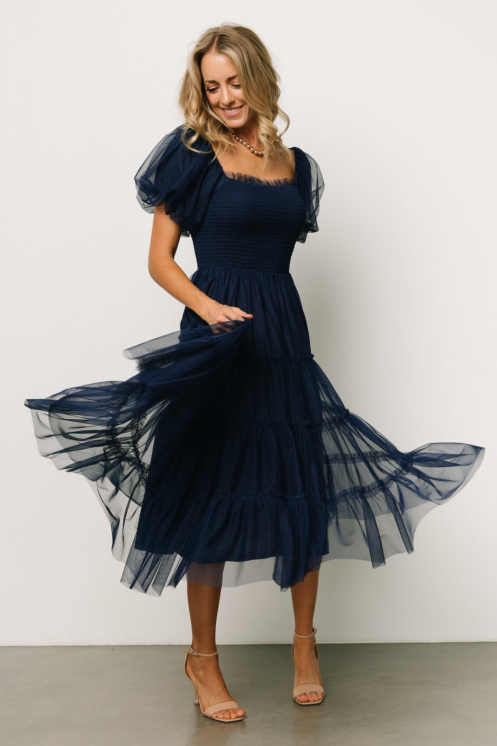 Liv Tulle Midi Dress | Baltic Born Navy