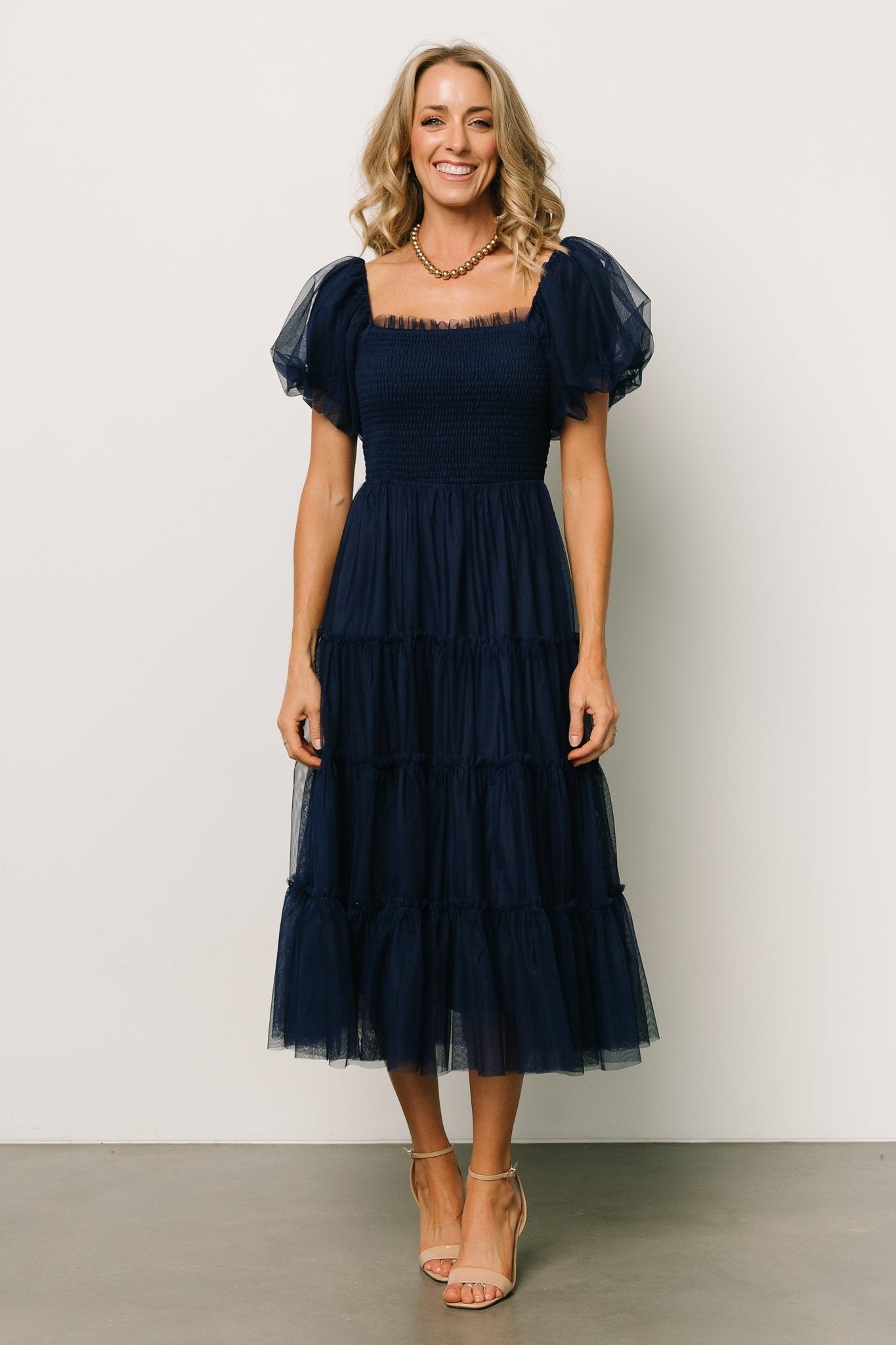 Liv Tulle Midi Dress | Baltic Born Navy