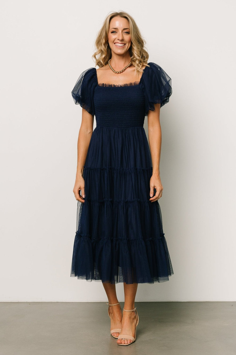 Liv Tulle Midi Dress | Baltic Born Navy