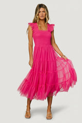 Emma Smocked Tulle Dress | Baltic Born Hot Pink