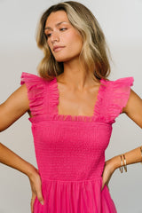 Emma Smocked Tulle Dress | Baltic Born Hot Pink