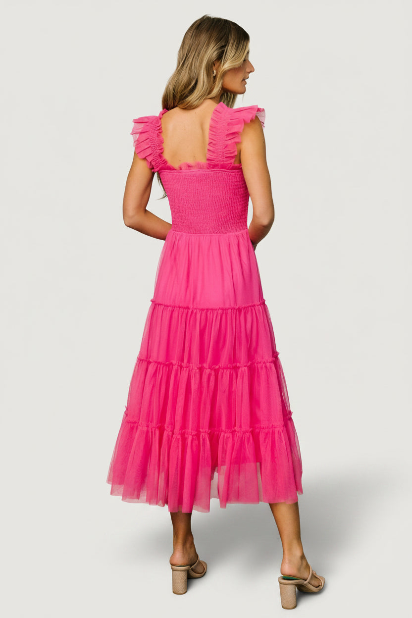 Emma Smocked Tulle Dress | Baltic Born Hot Pink