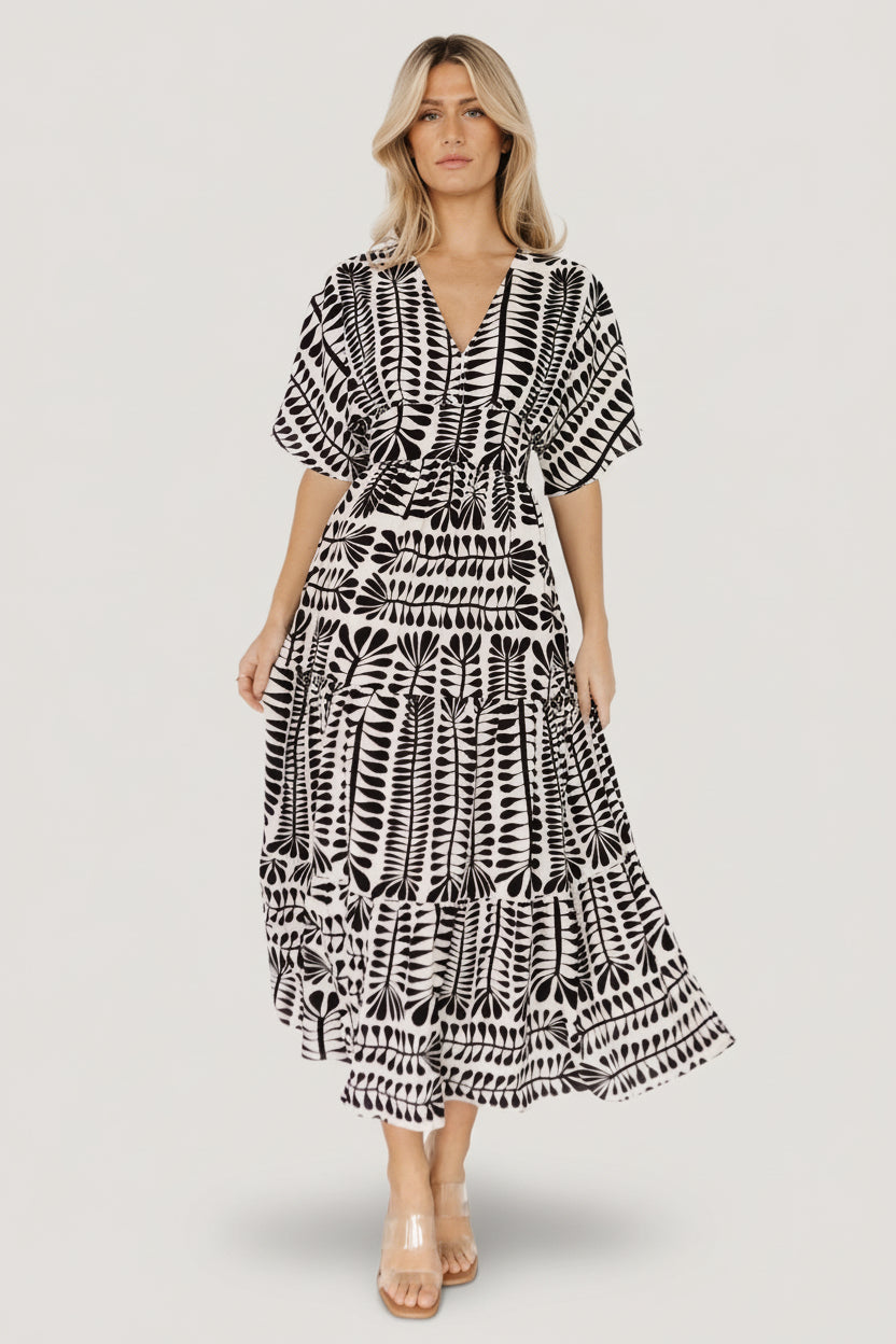 Austin Kimono Dress | Baltic Born Black Print