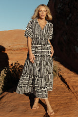 Austin Kimono Dress | Baltic Born Black Print