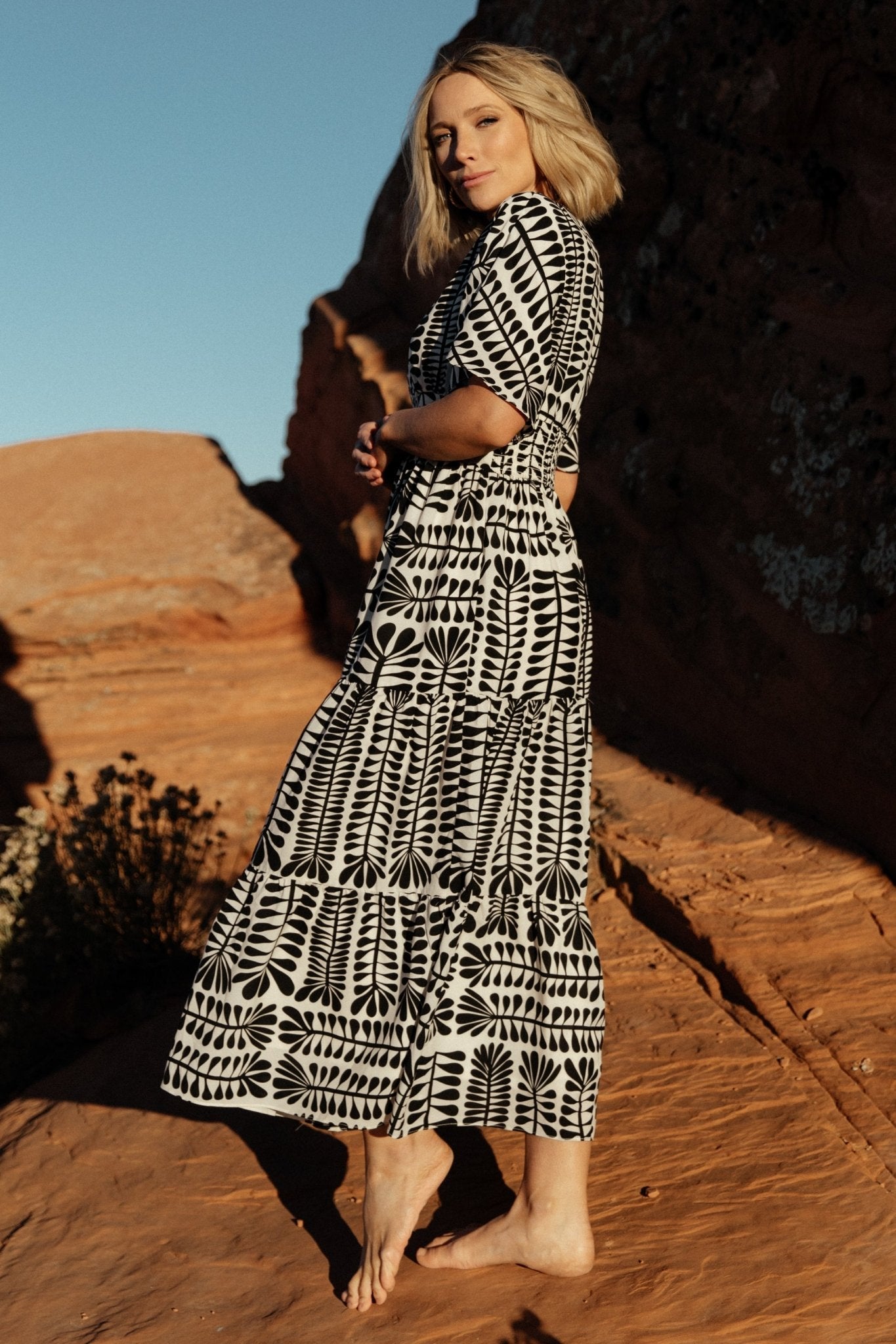Austin Kimono Dress | Baltic Born Black Print