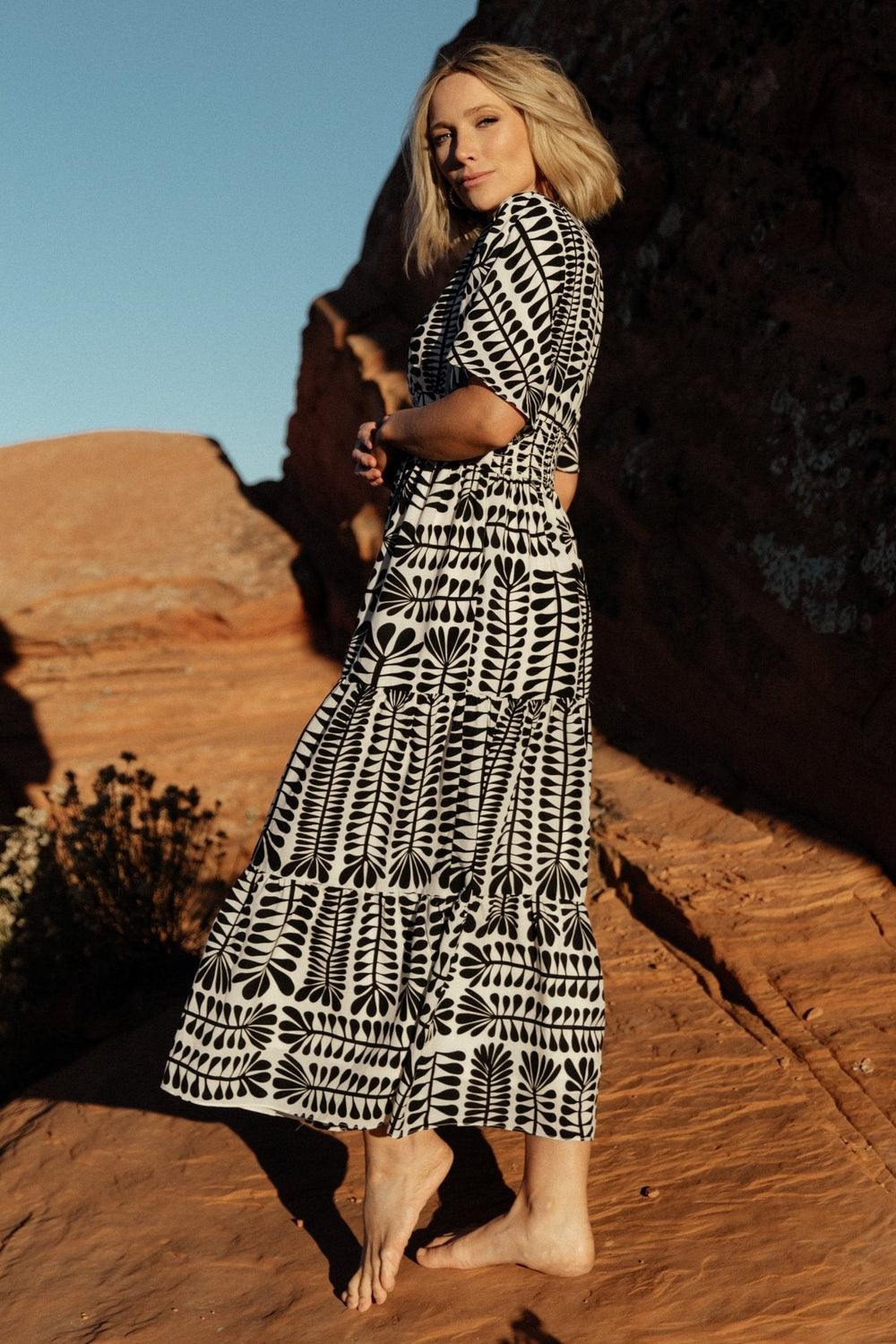 Austin Kimono Dress | Baltic Born Black Print