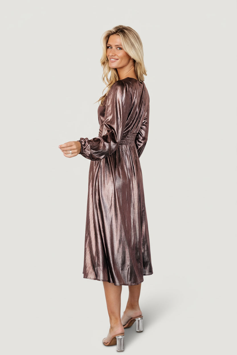 Aisha Shimmer Dress | Baltic Born Bronze