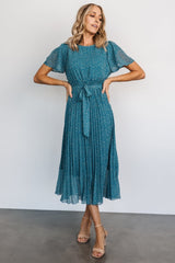 Prim Pleated Dress | Baltic Born Persian Blue Print