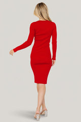 Mavis Ribbed Midi Dress | Baltic Born Red