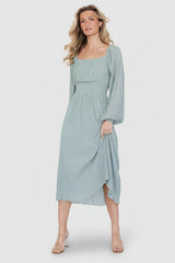 Dalton Pleated Midi Dress | Baltic Born Light Sage
