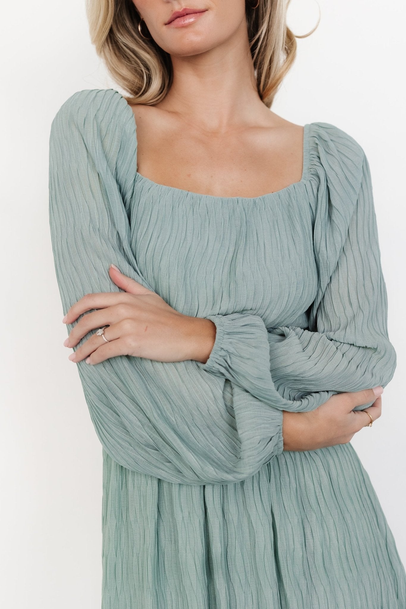 Dalton Pleated Midi Dress | Baltic Born Light Sage
