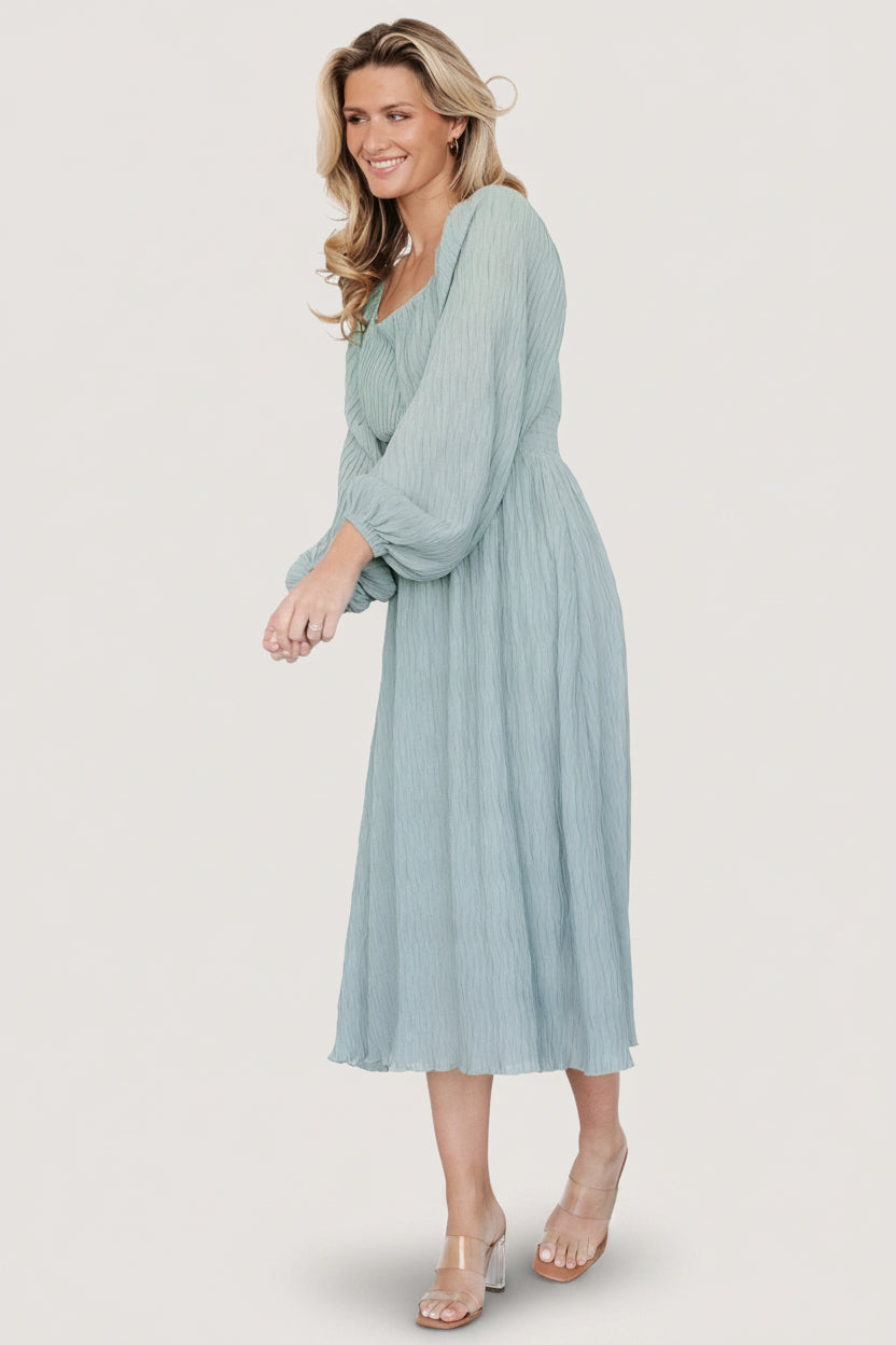 Dalton Pleated Midi Dress | Baltic Born Light Sage