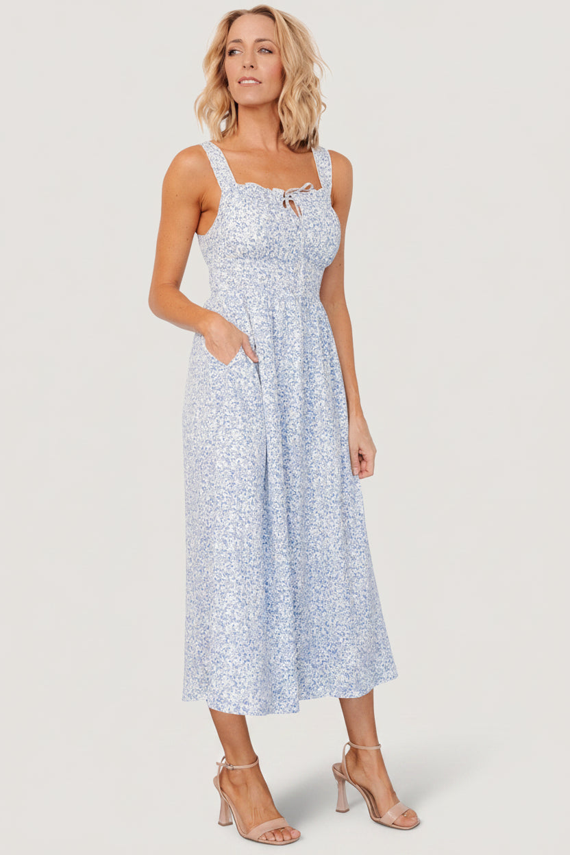 Evonne Midi Dress | Baltic Born Blue Floral