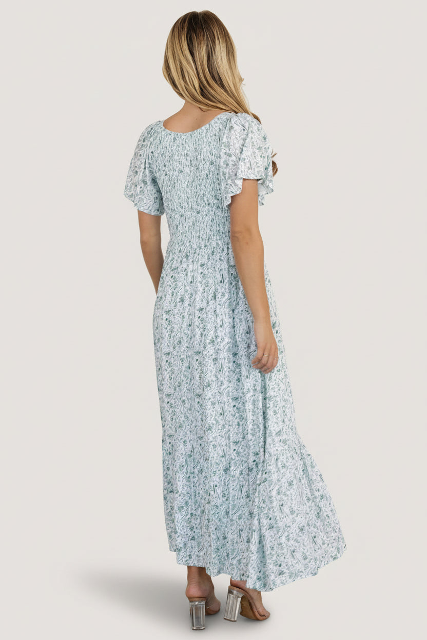 Joanie Smocked Dress | Baltic Born White + Sage