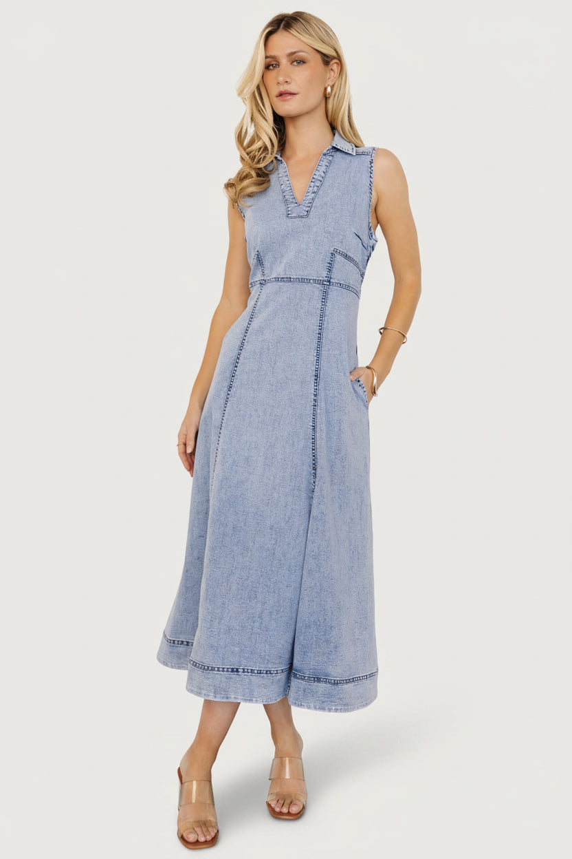 Georgia Sleeveless Midi Dress | Baltic Born Denim
