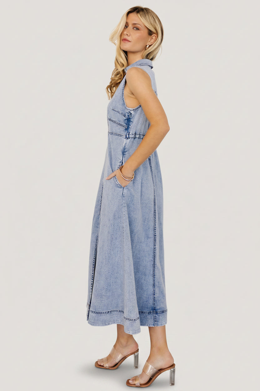 Georgia Sleeveless Midi Dress | Baltic Born Denim