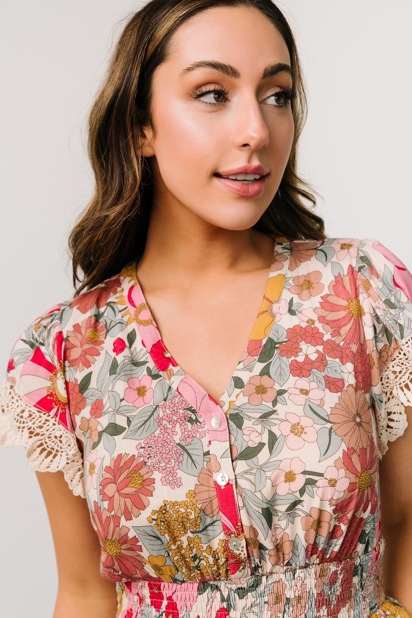 Aliyah Midi Dress | Baltic Born Cream Multi Floral