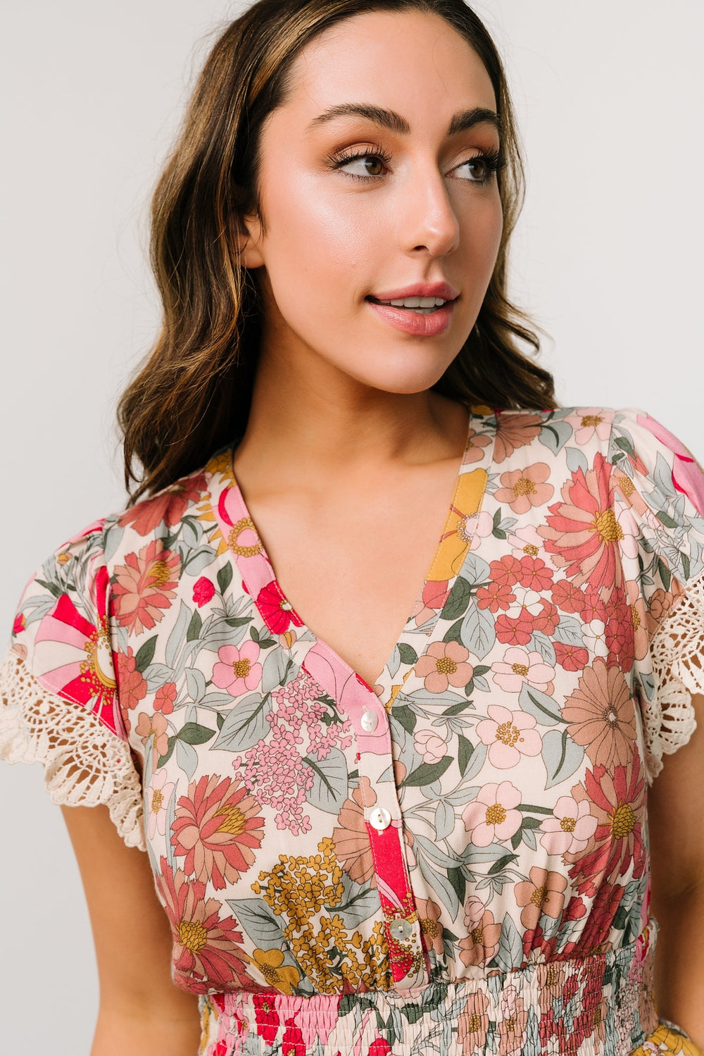 Aliyah Midi Dress | Baltic Born Cream Multi Floral