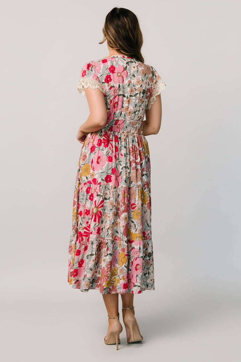 Aliyah Midi Dress | Baltic Born Cream Multi Floral