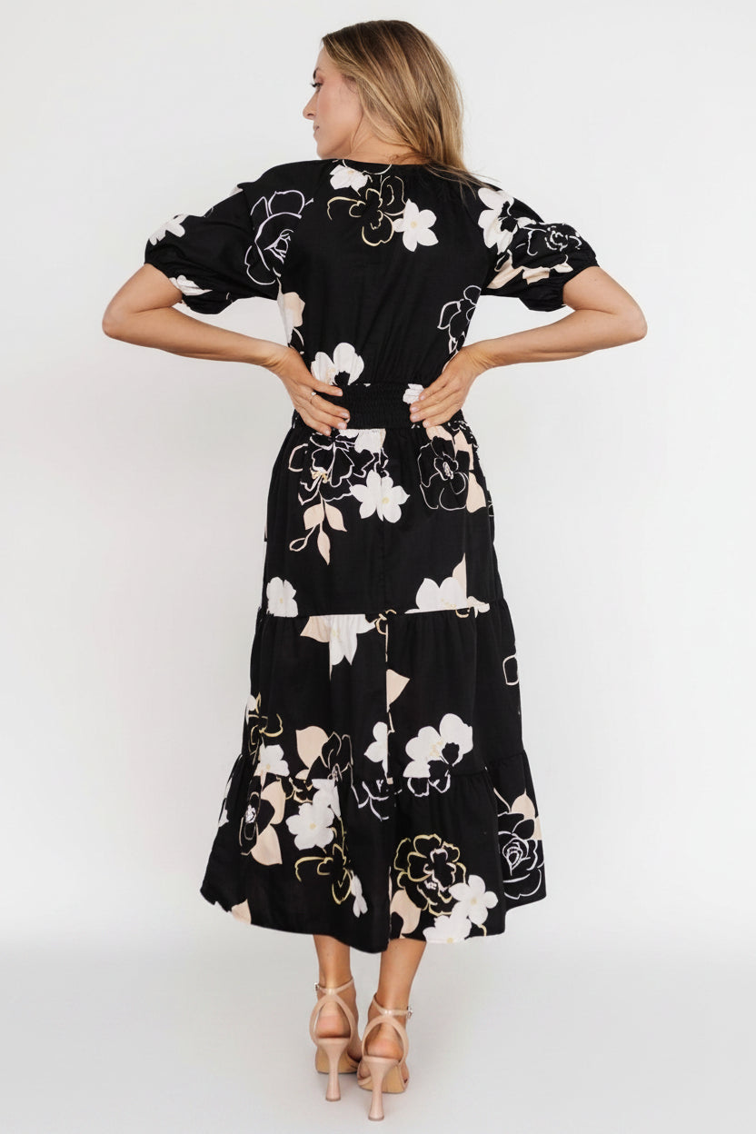 Hacienda Tiered Midi Dress | Baltic Born Black Multi