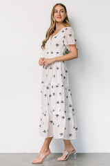 Jesenia Embroidered Dress | Baltic Born Off White + Navy