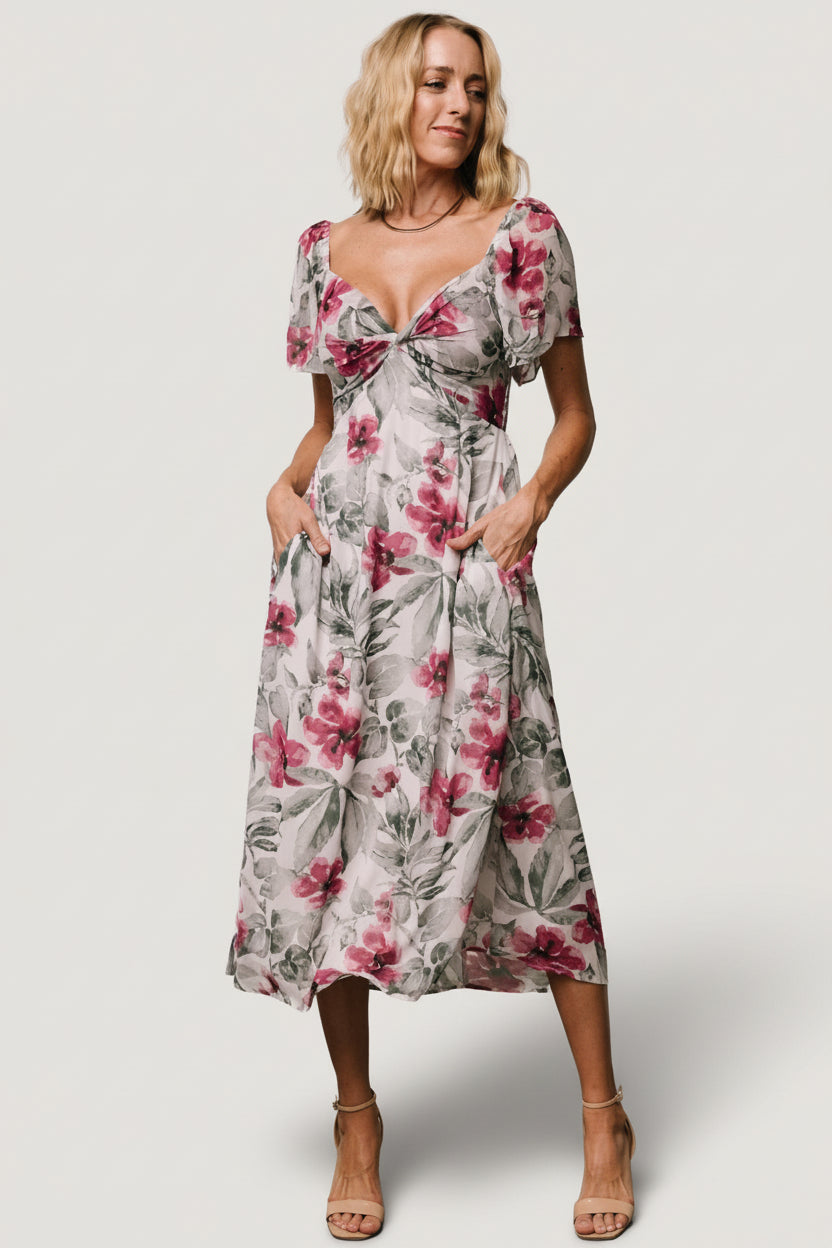 Melinda Midi Dress | Baltic Born Pink Floral