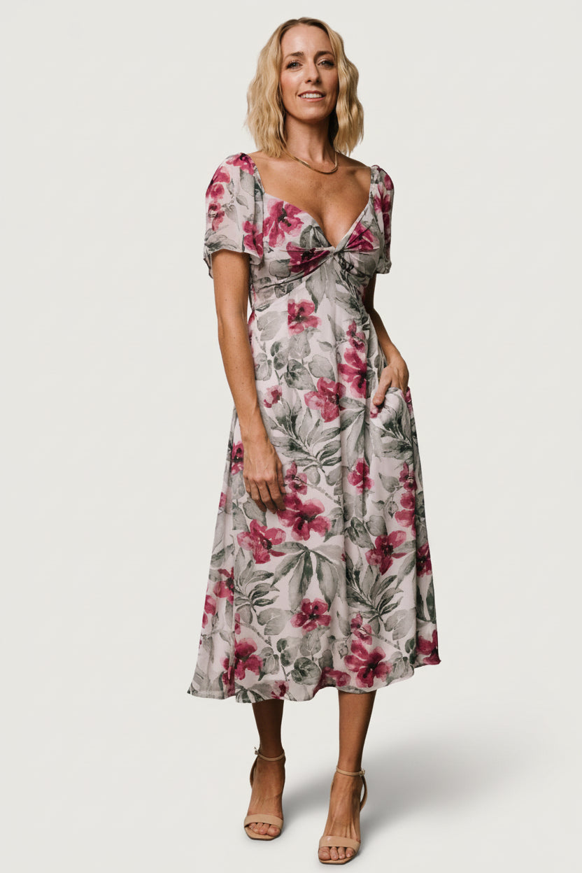 Melinda Midi Dress | Baltic Born Pink Floral