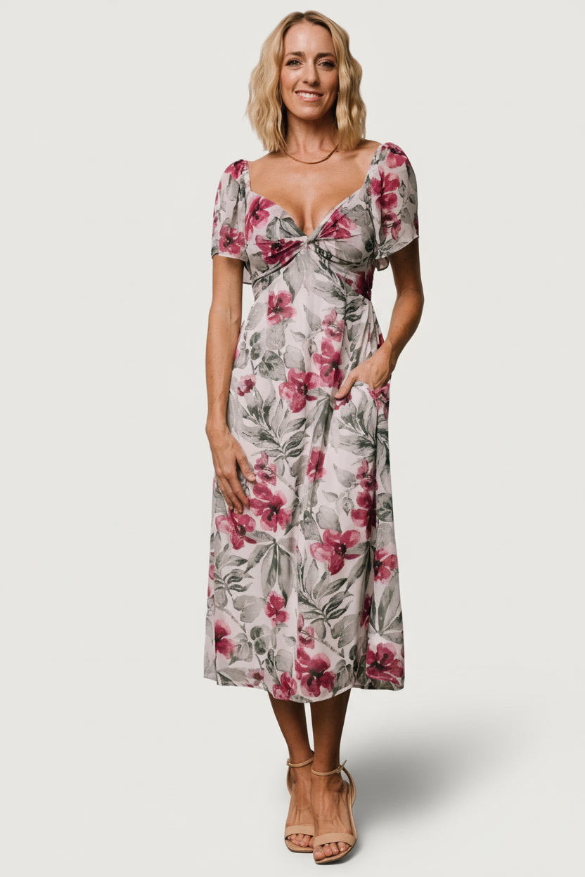 Melinda Midi Dress | Baltic Born Pink Floral