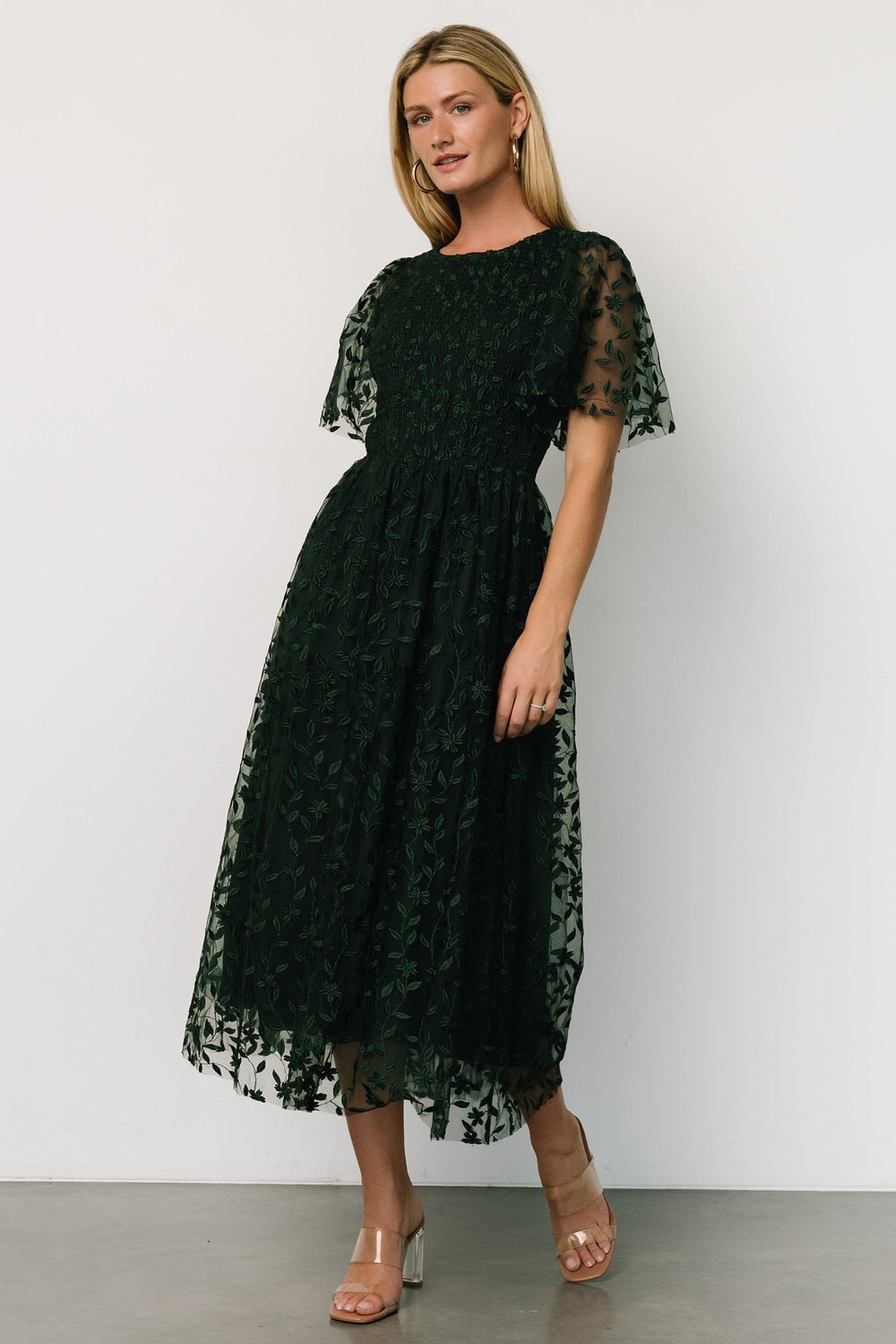Kendra Embroidered Dress | Baltic Born Dark Green