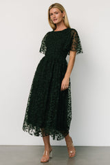 Kendra Embroidered Dress | Baltic Born Dark Green