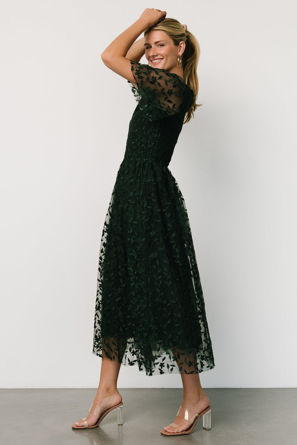 Kendra Embroidered Dress | Baltic Born Dark Green