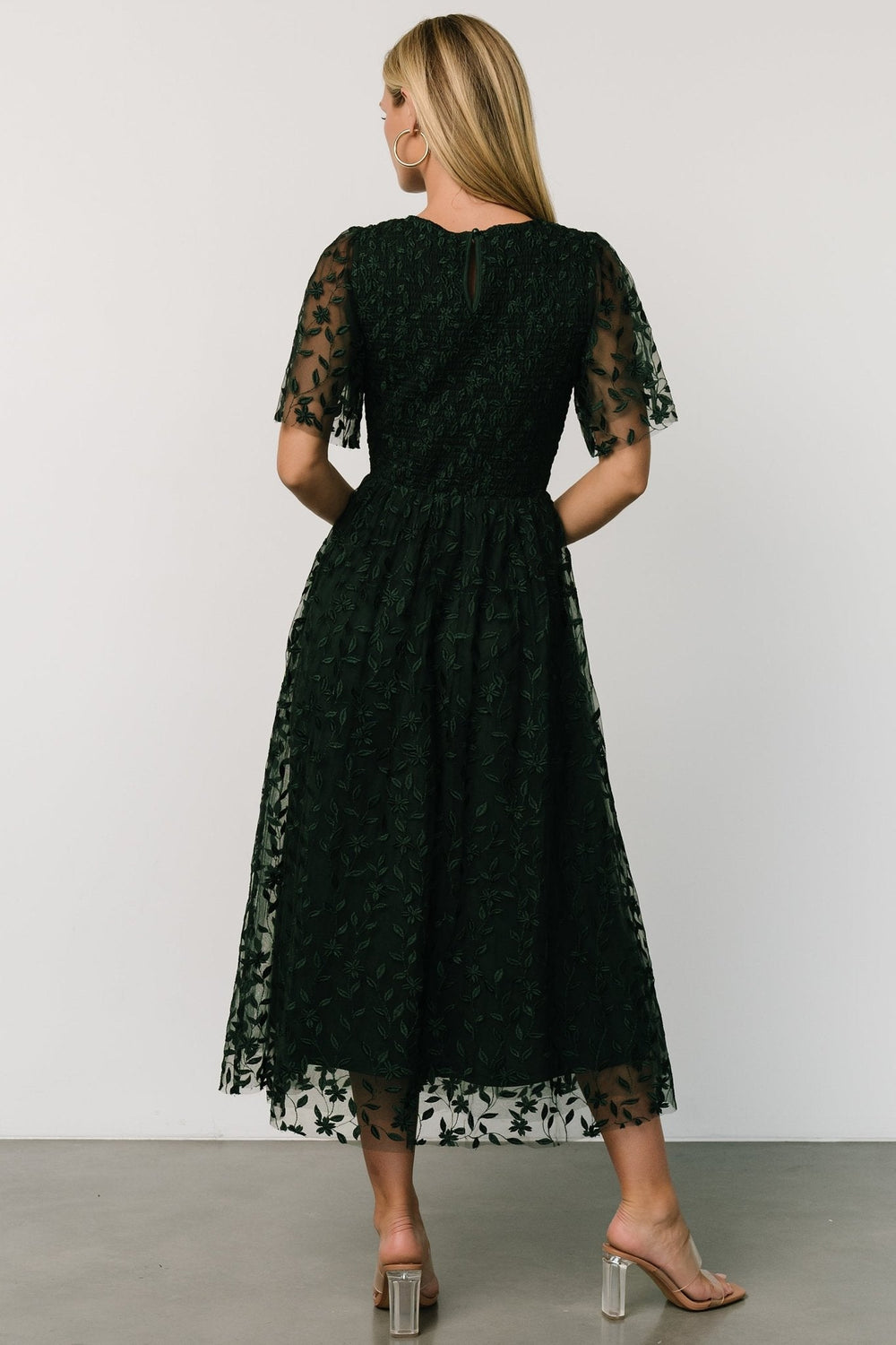Kendra Embroidered Dress | Baltic Born Dark Green