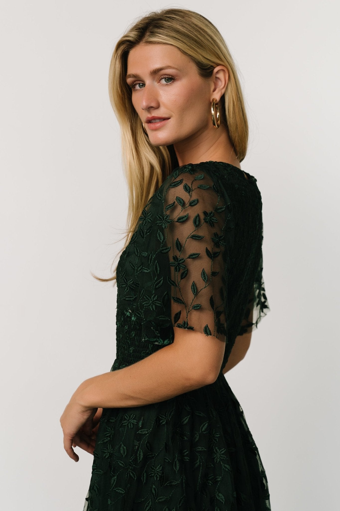 Kendra Embroidered Dress | Baltic Born Dark Green
