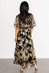 Lucy Sequin Dress | Baltic Born Black + Gold
