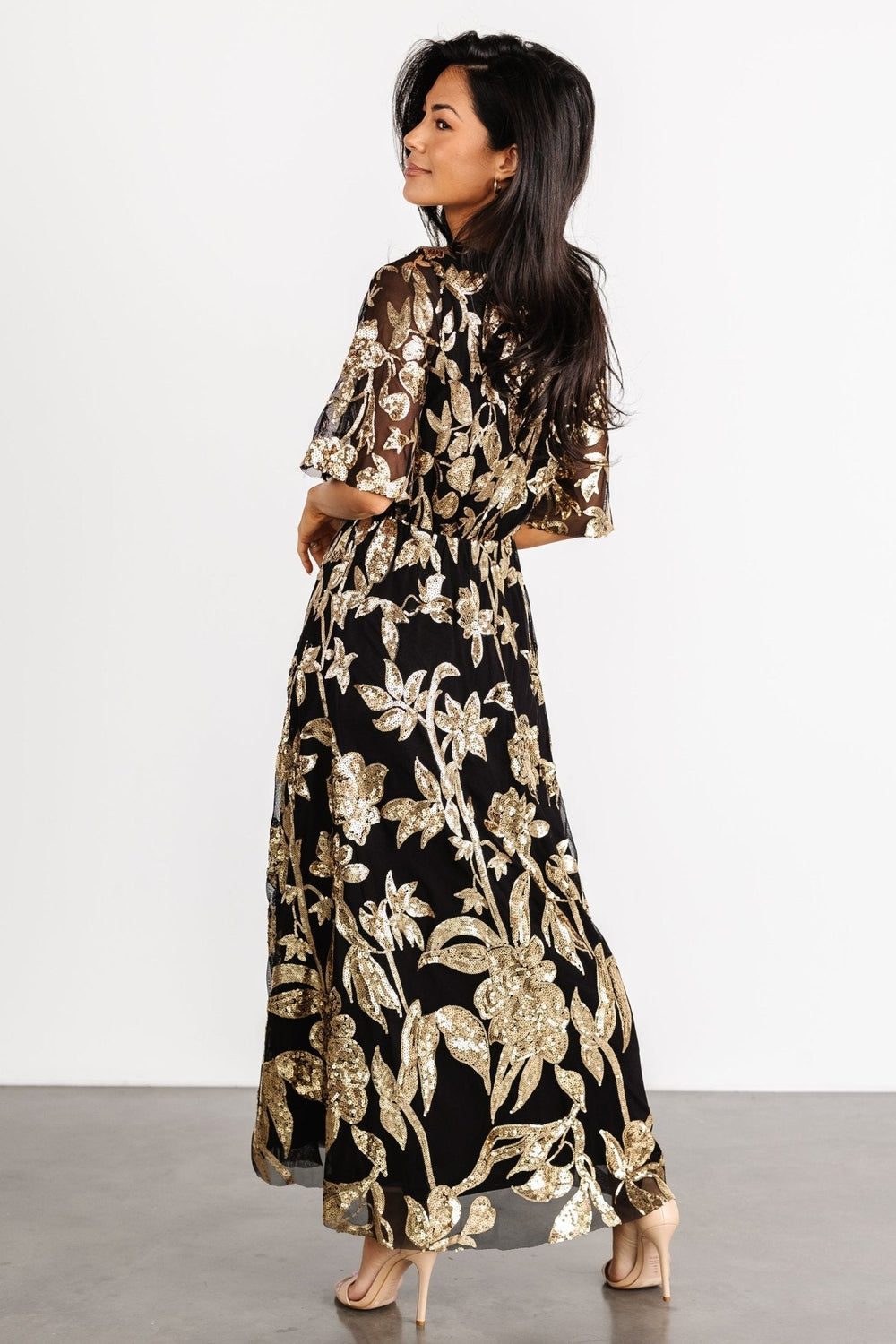 Lucy Sequin Dress | Baltic Born Black + Gold