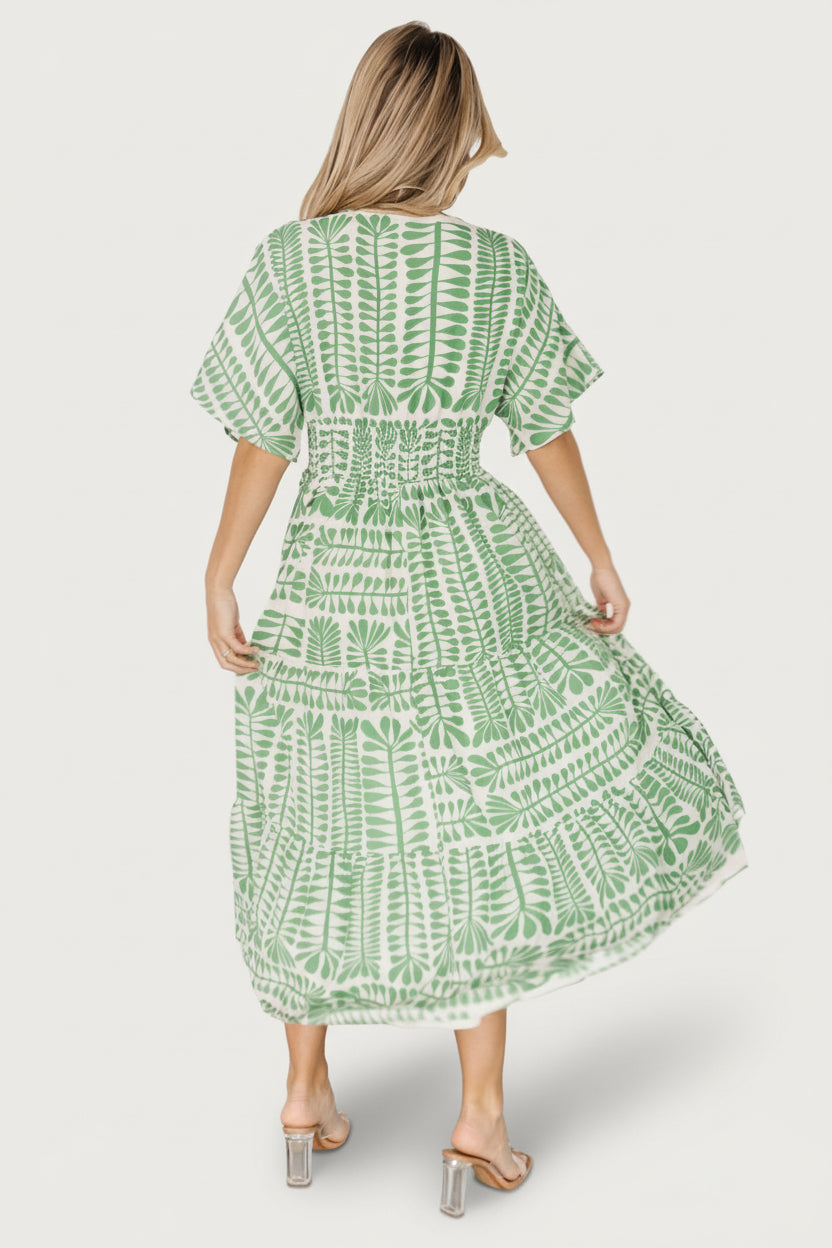 Austin Kimono Dress | Baltic Born Green Print