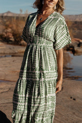 Austin Kimono Dress | Baltic Born Green Print